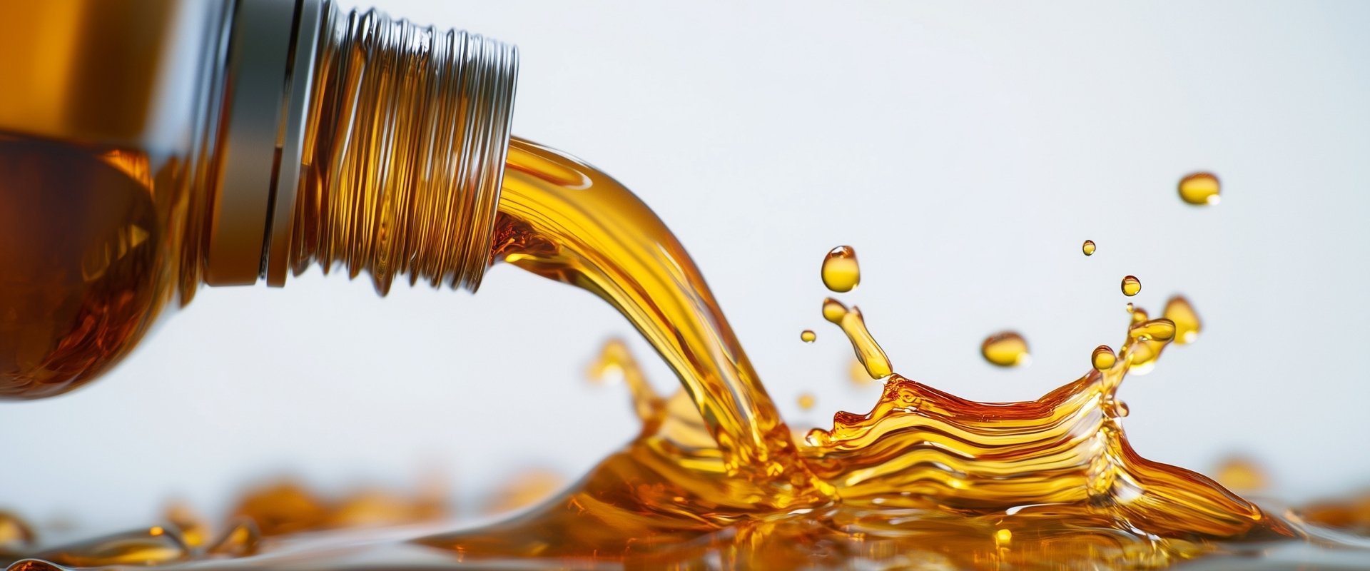 Mecânico de Auto Center adicionando óleo lubrificante premium e aditivo de arrefecimento em motor moderno